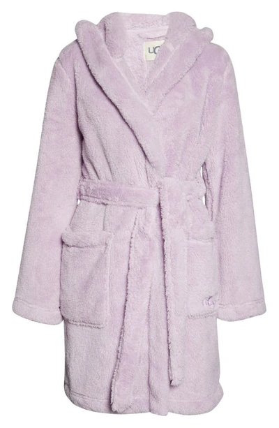 Shop Ugg Aarti Faux Shearling Hooded Robe In Lilac Frost