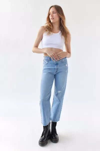 Shop Levi's Ribcage Straight Ankle Jean In Light Blue