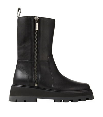 Shop Jimmy Choo Leather Bayu Boots In Black