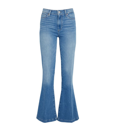 Shop Paige Genevieve High-rise Flared Jeans In Blue
