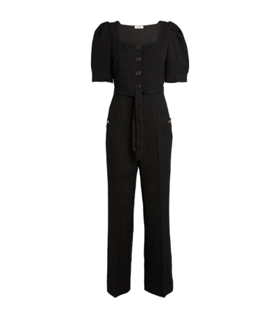 Shop Sandro Puff-sleeved Jumpsuit In Black