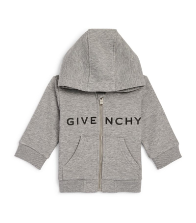 Shop Givenchy Logo Zip-up Hoodie (6-36 Months) In Grey