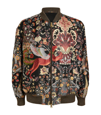 Shop Etro Jacquard Bomber Jacket In Red