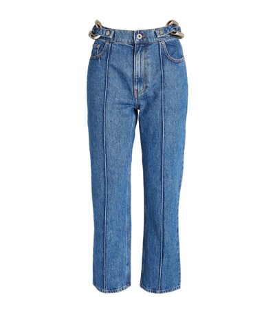 Shop Jw Anderson Chain-link High-waist Slim Jeans In Blue