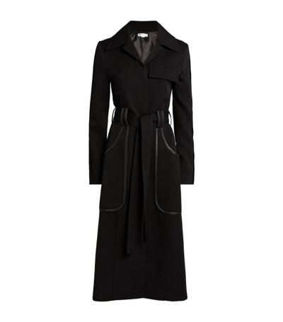Shop Victoria Beckham Wool Trench Coat In Black