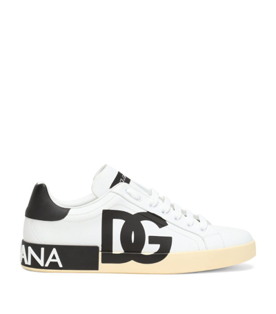 Shop Dolce & Gabbana Leather Portofino Sneakers In Multi