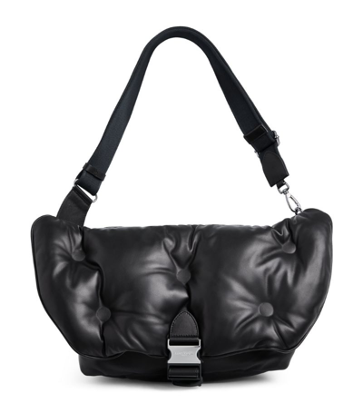 Shop Maison Margiela Leather Glam Slam Cycle Bag In Black