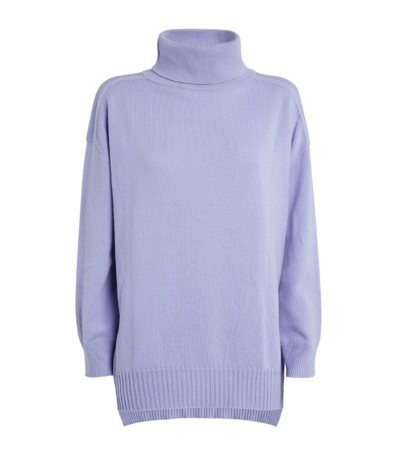 Shop Johnstons Of Elgin Cashmere Rollneck Sweater In Purple