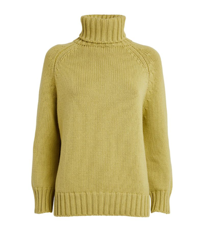 Shop Johnstons Of Elgin Cashmere Rollneck Sweater In Green