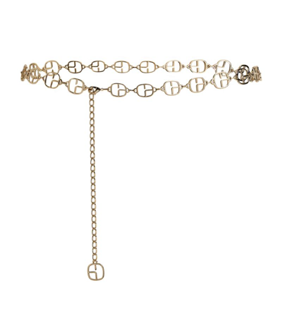 Shop Claudie Pierlot Logo Chain Belt In Metallic