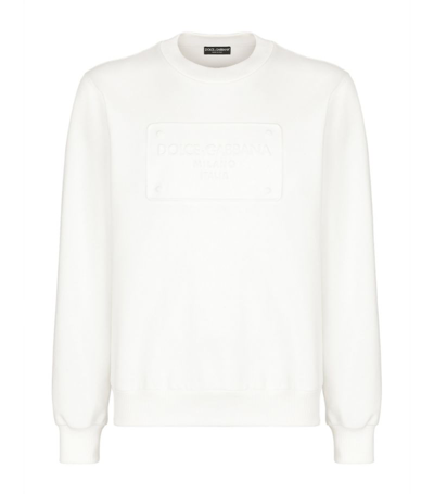 Shop Dolce & Gabbana Embossed Logo Sweatshirt In Multi