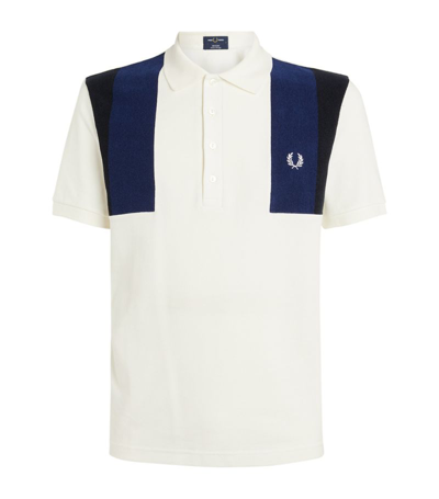 Shop Fred Perry Towelling-panel Polo Shirt In White