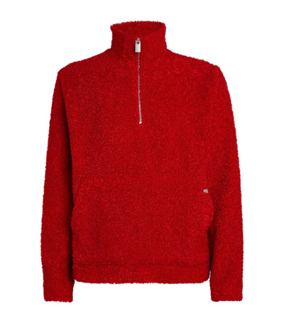Shop Alyx 1017  9sm Boucle Half-zip Sweatshirt In Red
