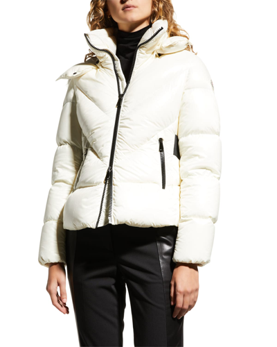 Shop Moncler Celac Quilted Puffer Jacket In Natural