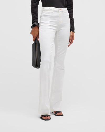 Shop L Agence X Bert Stern Joplin High-rise Flare Jeans In White Pattern