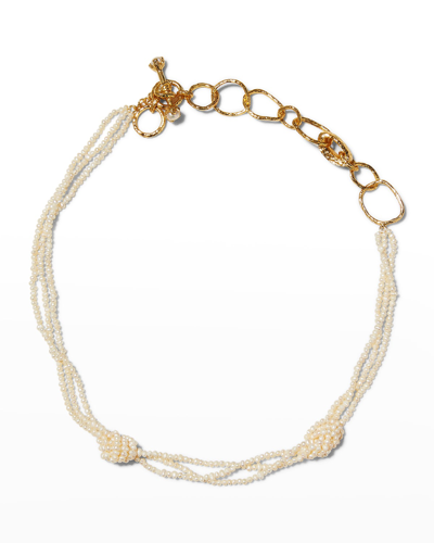 Shop Pacharee Latok Double Knot Necklace In Pearl