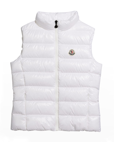 Shop Moncler Girl's Ghany Quilted Vest In White
