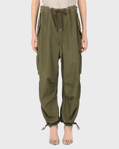 Shop Dolce & Gabbana Cargo Drawstring Pants In Med.green