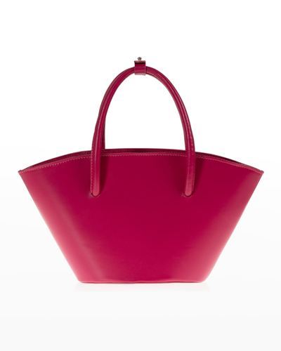 Shop Joanna Maxham Lady's Gambit Bell Leather Top-handle Bag In Dark Pink