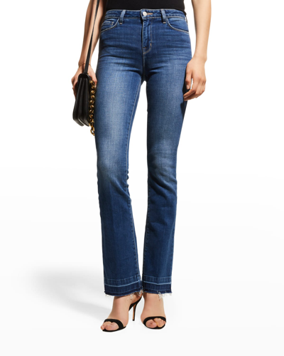 Shop L Agence Ruth High-rise Straight Jean With Undone Hem In Talledega