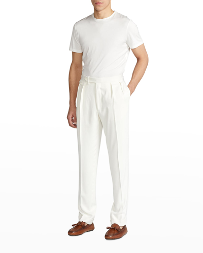 Shop Ralph Lauren Men's Lisle Crewneck T-shirt In White