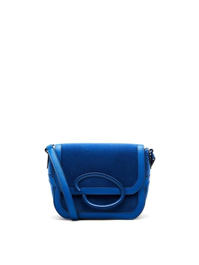 Shop Oscar De La Renta Velvet Oath Shoulder Bag In French Blue