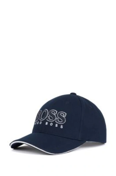 Shop Hugo Boss Baseball Cap In Technical Piqu In Dark Blue