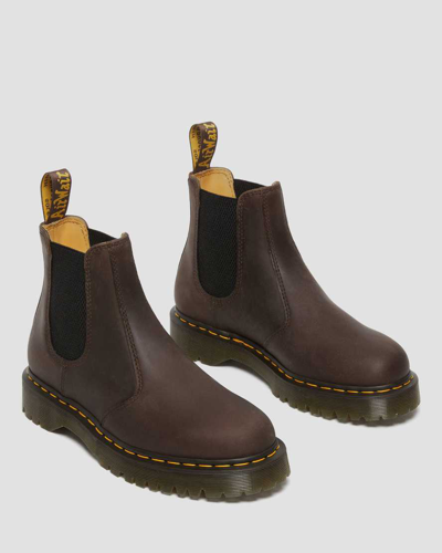 Dr. Martens' 2976 Bex Chelsea Ankle Boots In Crazy Horse Leather In Dark Brown