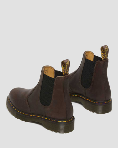 Dr. Martens' 2976 Bex Chelsea Ankle Boots In Crazy Horse Leather In Dark Brown