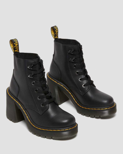 Dr. Martens' Black Jesy Sendal Leather Lace Up Boots In Schwarz