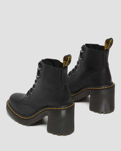 Dr. Martens' Black Jesy Sendal Leather Lace Up Boots In Schwarz