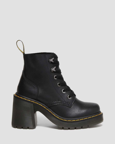 Dr. Martens' Black Jesy Sendal Leather Lace Up Boots In Schwarz