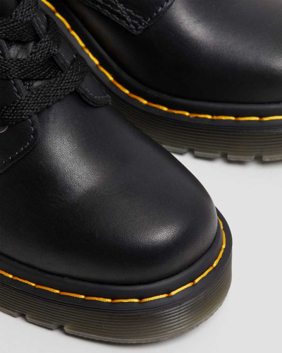Dr. Martens' Black Jesy Sendal Leather Lace Up Boots In Schwarz