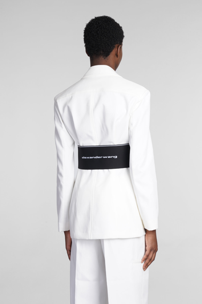 Shop Alexander Wang Blazer In White Cotton