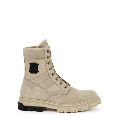 Shop Amiri Stone Suede Combat Boots In Tan