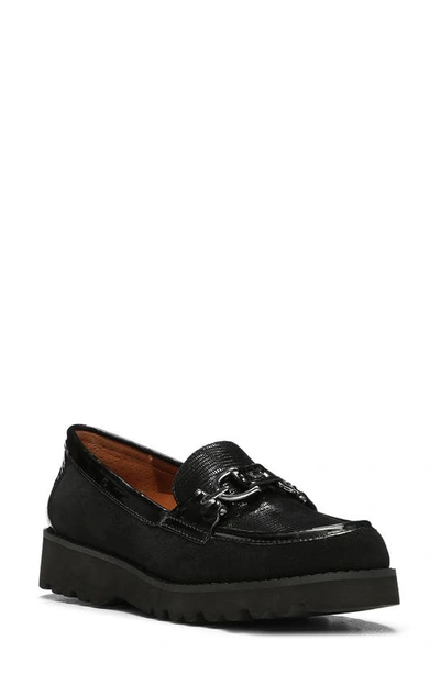 Donald Pliner Clio Leather & Suede Loafer In Black