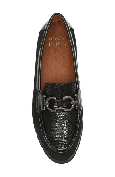 Donald Pliner Clio Leather & Suede Loafer In Black
