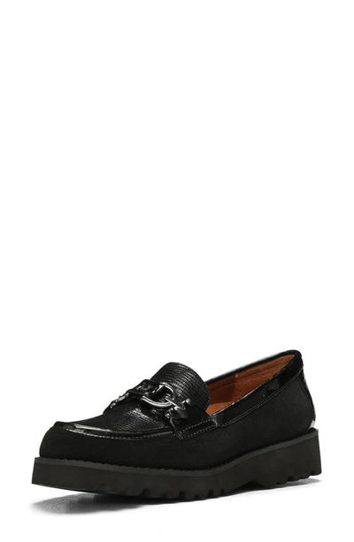 Donald Pliner Clio Leather & Suede Loafer In Black