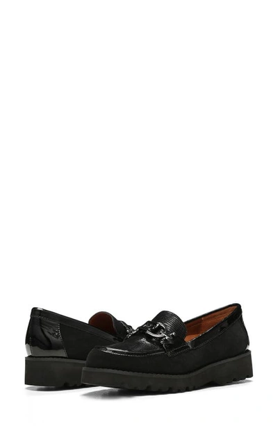 Donald Pliner Clio Leather & Suede Loafer In Black