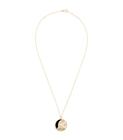 Shop L'atelier Nawbar Yellow Gold And White Diamond Cosmic Love Winter Pendant Necklace In Multi