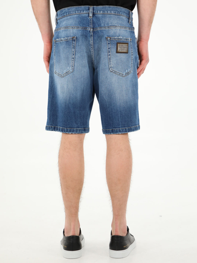 Shop Dolce & Gabbana Jeans Bermuda Shorts In Light Blue