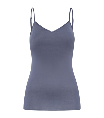 Shop Hanro Cotton Seamless Padded Camisole In Grey