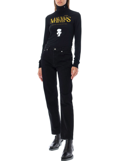 Raf Simons Raptor-print Long-sleeved Top In Black