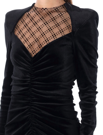 Shop Philosophy Di Lorenzo Serafini Velvet Mini Dress With Polka Dot Tulle In Black