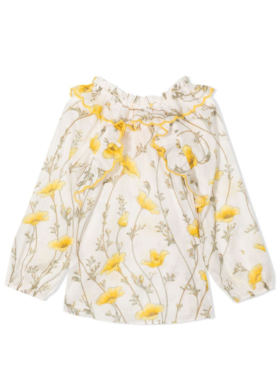 Shop Zimmermann Cotton Dress In Yellow