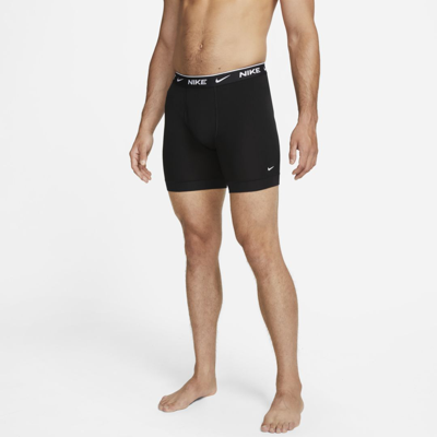 Shop Nike Men's Dri-fit Essential Cotton Stretch Boxer Briefs (3-pack) In Black