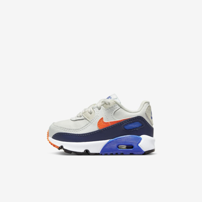 Shop Nike Air Max 90 Ltr Baby/toddler Shoes In Summit White,midnight Navy,game Royal,safety Orange