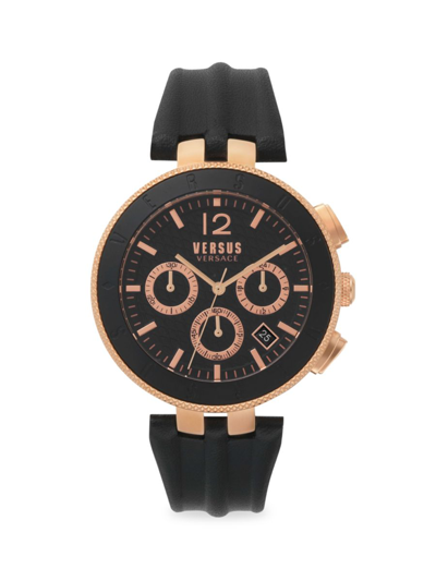 Shop Versus Men's 44mm Logo Gent Chrono Rose Goldplated Stainless Steel Bracelet Watch