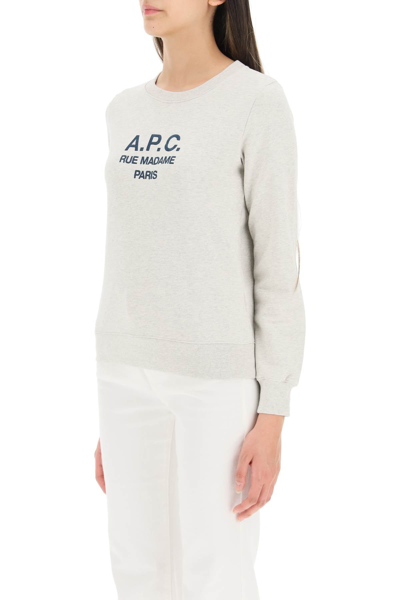 Shop Apc A.p.c. Tina Sweatshirt With Embroidered Logo In Multicolor