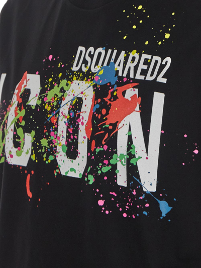 Shop Dsquared2 Icon Printed T-shirt In Black